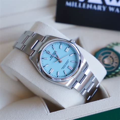 rolex oyster perpetual day date turquoise|Rolex Oyster Perpetual tiffany blue.